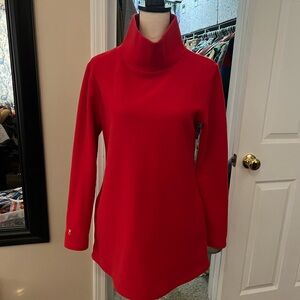 Dudley Stephens Red Turtleneck Cobble Hill Vello Fleece Sweater, size Medium